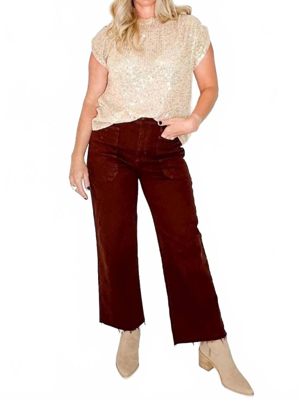 NEW AMARYLLIS sequin ruched shoulder top in champagne